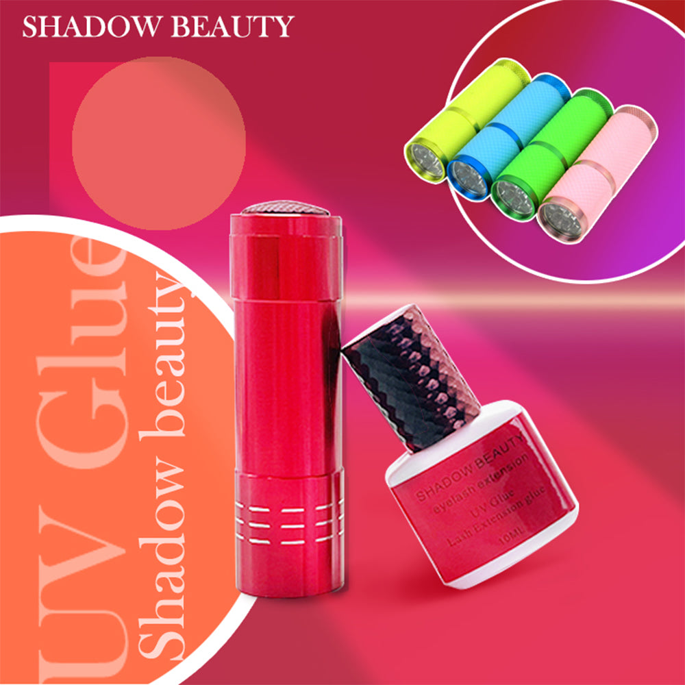 Super Fast Drying UV Flashlight Eyelash Glue Black Adhesive Eyelash Extension Glue 10ML