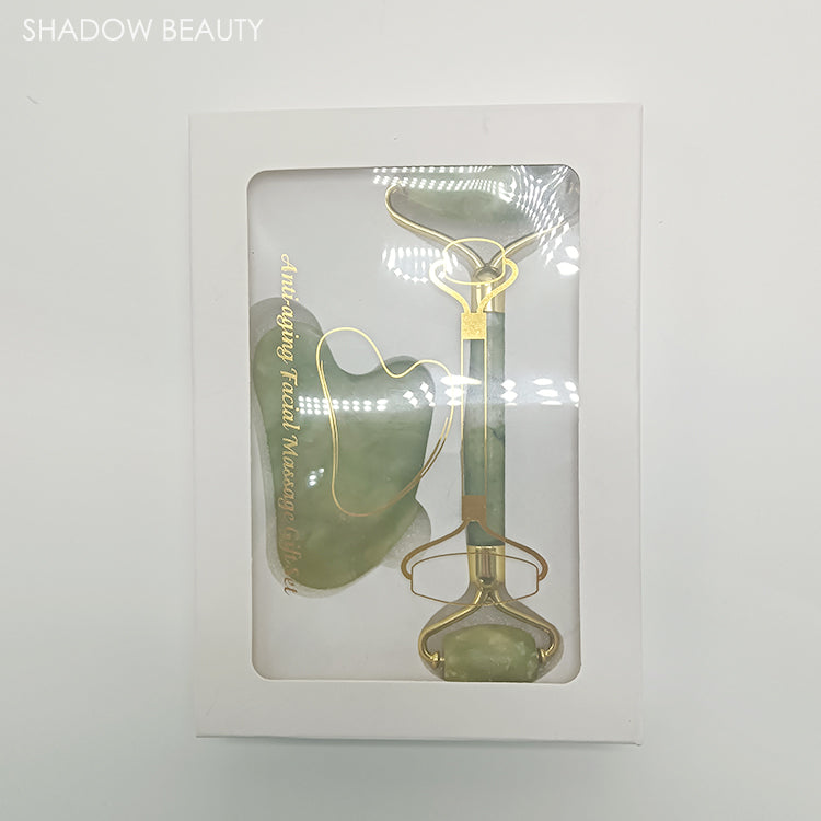 OYC-27 SHADOW BEAUTY Rolling Face Jade Wheel With Face Scraping Board Set